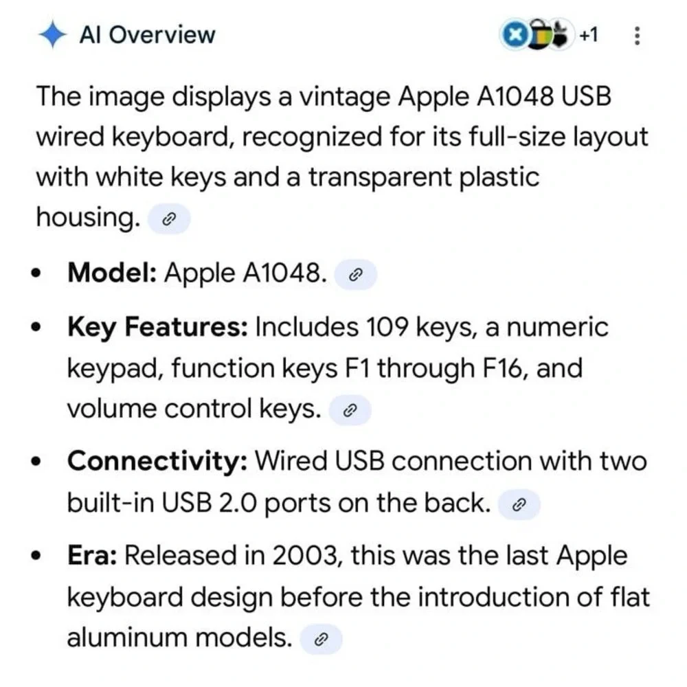 2003 Apple Keyboard A1048